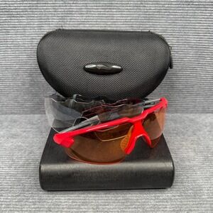 Crivit SP-1482 Cycling Sport Sunglasses Red Grey with Interchangeable Lenses Cas